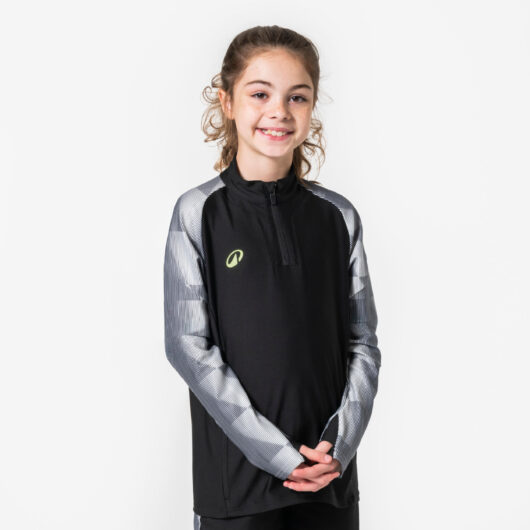 Kids Half-zip Football Sweatshirt Viralto Dop - Black/grey Sleeves