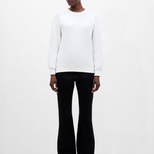 Puff Sleeve Sweatshirt White