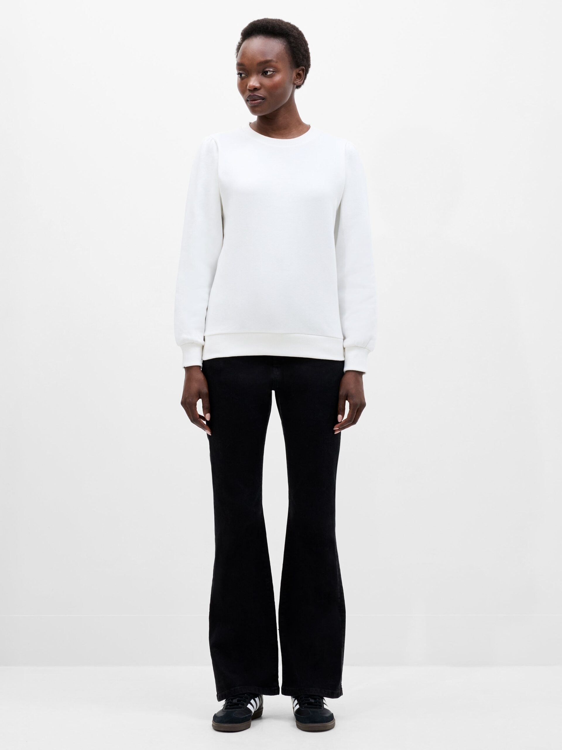 Puff Sleeve Sweatshirt White